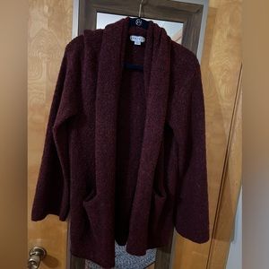 Maroon Sweater Cardigan